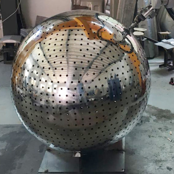 stainless steel hollow carving sphere sculpture