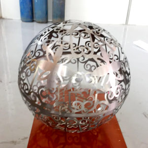 stainless steel hollow carving sphere sculpture