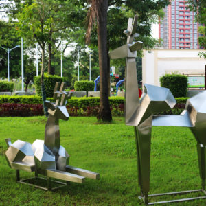 Modern Metal Art Stainless Steel Deer Sculpture