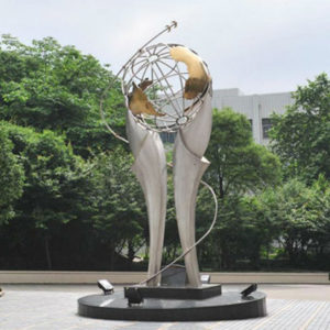 Stainless Steel Sculpture World Globe Sculpture