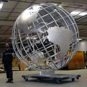 Large-outdoor-world-globe-metal-stainless-steel