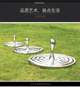 Outdoor Abstract landscape stainless steel water drop sculpture decoration