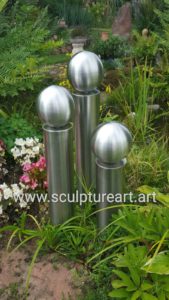 Edelstahl Saulen Set V2a Saule 40 50 60cm Mit 150mm Edelstahlkugel Garten Deko Gartenkugeln