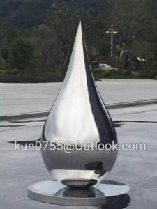 Factory On Sale 3m Mirror Finished Stainless Steel Water Drop Sculpture