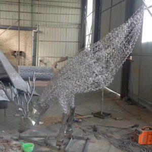 Handwork Metal Outdoor Garden Decor 304 Stainless steel deer wire sculpture