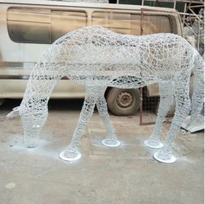 Handwork Metal Outdoor Garden Decor 304 Stainless steel deer wire sculpture