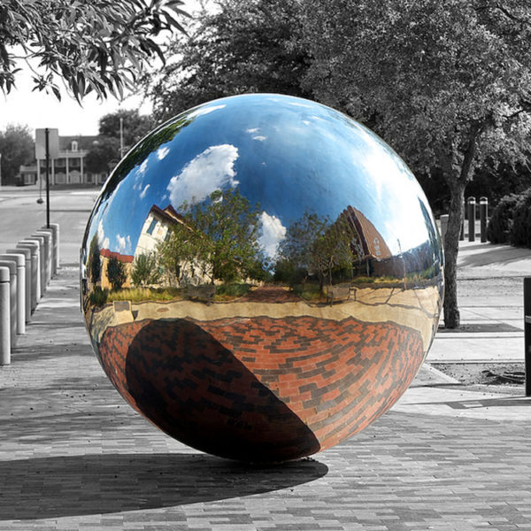 Modern garden 2M stainless steel hollow ball sculpture