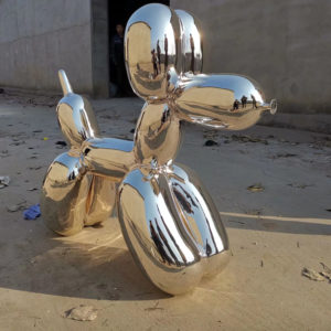 Modern garden contemporary art cast stainless steel sculpture for Balloon Dog
