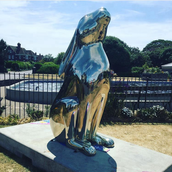 New Art Stainless Steel Golden Rabbit Sculpture sculptureart.art