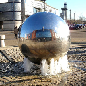 Public decorative stainless steel water feature ball fountain waterscape ball