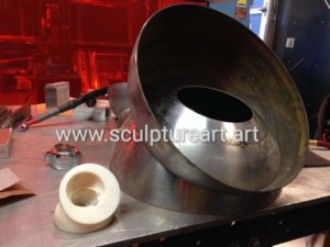 Spun Steel and Waterjet Cut Sculpture