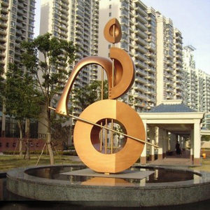 Stainless steel painted music sculpture for park decoration