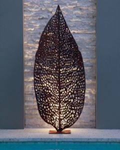 modern art sea stainless steel steel leaf sculpture