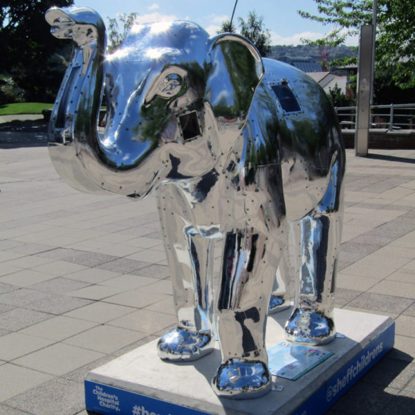 outdoor garden decoration metal polishing 304 stainless steel elephant stainless steel sculpture