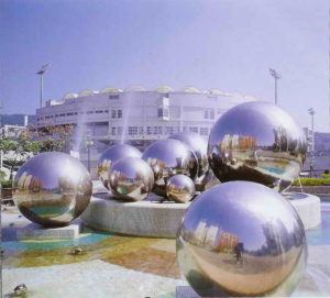 Modern Stainless Steel Hollow Sphere Garden Sculpture for Outdoor Decoration