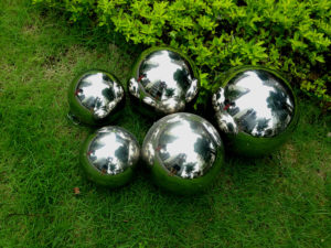 stainless steel gazing ball
