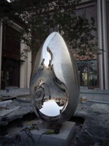 600mm egg shape stainless steel oval sphere sculpture